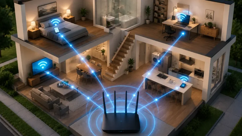 Como aumentar o alcance do Wi-Fi em casa: 7 soluções práticas 2 Considere uma rede Wi-Fi Mesh para casas maiores